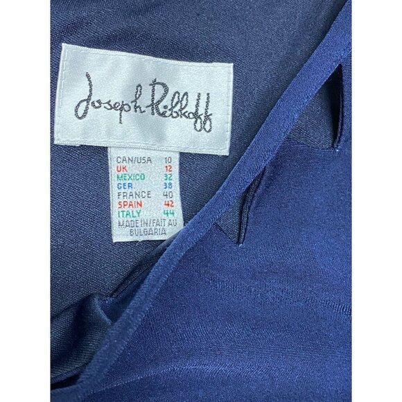 Joseph Ribkoff Sz 10 Dress Blue white Green Floral Sleeveless Office Classic - Picture 3 of 5